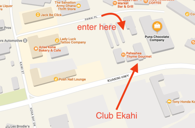 Map to Club Ekahi